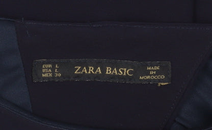 Zara Basic Women's Black L Shift Dress, 3/4 Sleeve