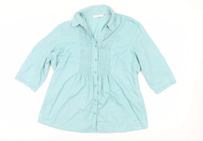 EWM Women's Blue Button-Up Shirt Size 18