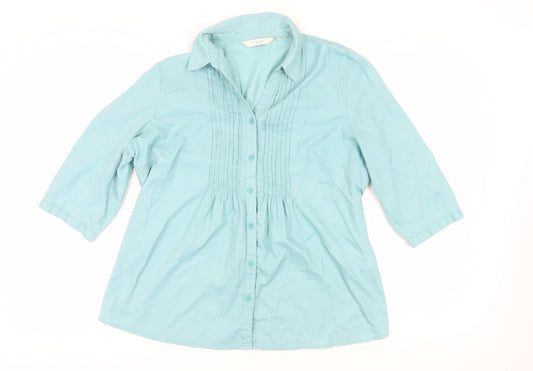 EWM Women's Blue Button-Up Shirt Size 18
