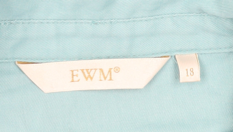 EWM Women's Blue Button-Up Shirt Size 18
