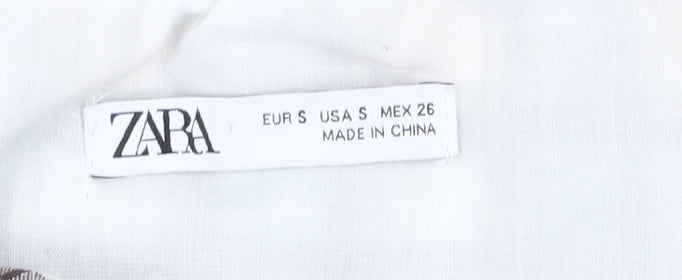 Womens UK Size 10 Zara Multicoloured Cropped Blouse