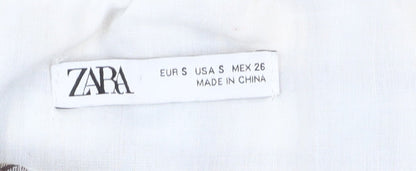 Womens UK Size 10 Zara Multicoloured Cropped Blouse