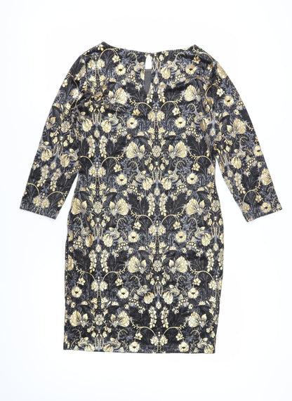 Oasis Women's Floral Sheath Dress M Multicoloured