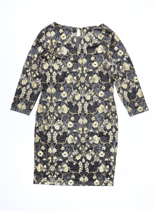 Oasis Women's Floral Sheath Dress M Multicoloured