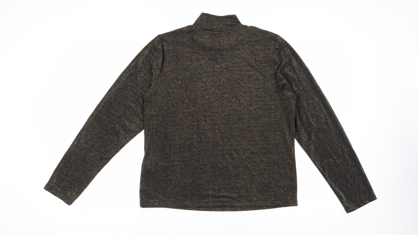 DKNY Women's Black Mock Neck Long Sleeve T-Shirt