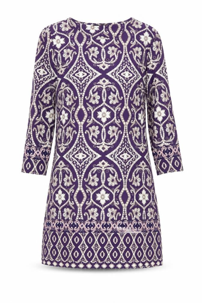 Marks and Spencer Women's Purple Geometric Shift Dress