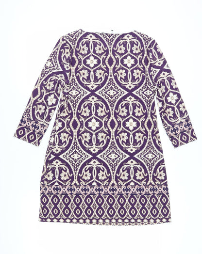 Marks and Spencer Women's Purple Geometric Shift Dress