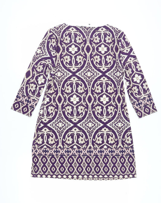 Marks and Spencer Women's Purple Geometric Shift Dress