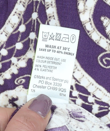 Marks and Spencer Women's Purple Geometric Shift Dress