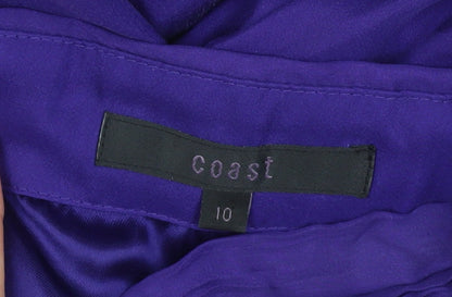 Coast Women's Purple Silk A-Line Strapless Dress