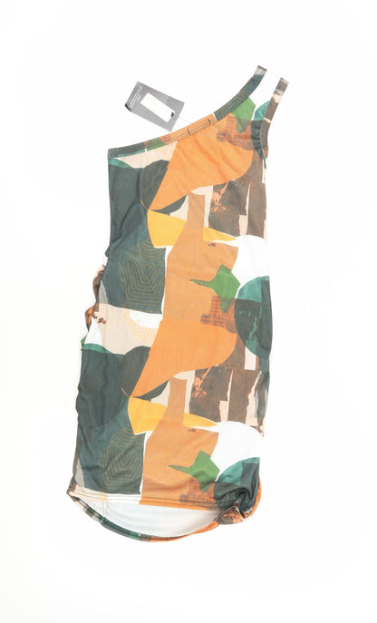PrettyLittleThing Women’s Multicoloured Geometric Bodycon Dress Size 12