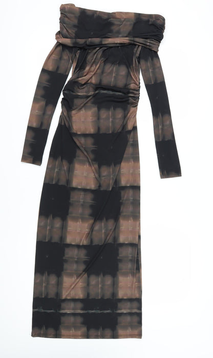 COLLUSION Women's Brown Long Bodycon Dress Size 10