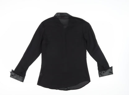 Womens UK Size 10 Kaleidoscope Black Basic Button-Up