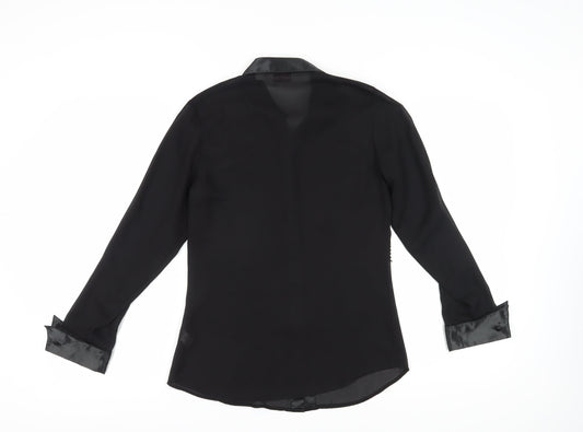 Womens UK Size 10 Kaleidoscope Black Basic Button-Up