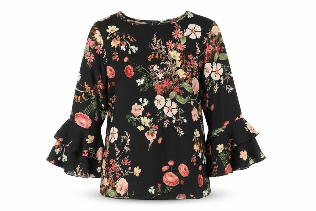 Womens UK Size 10 Quiz Black Tunic Blouse