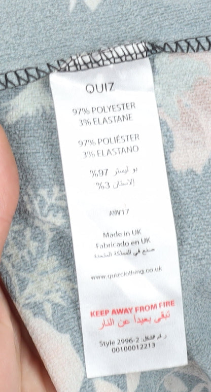 QUIZ Women's Black Floral Tunic Blouse Size 10