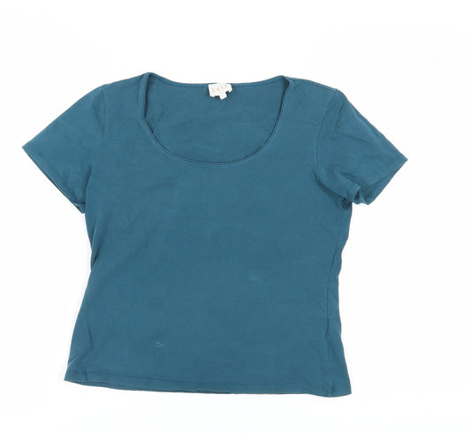 East Women's Blue Short Sleeve Basic T-Shirt