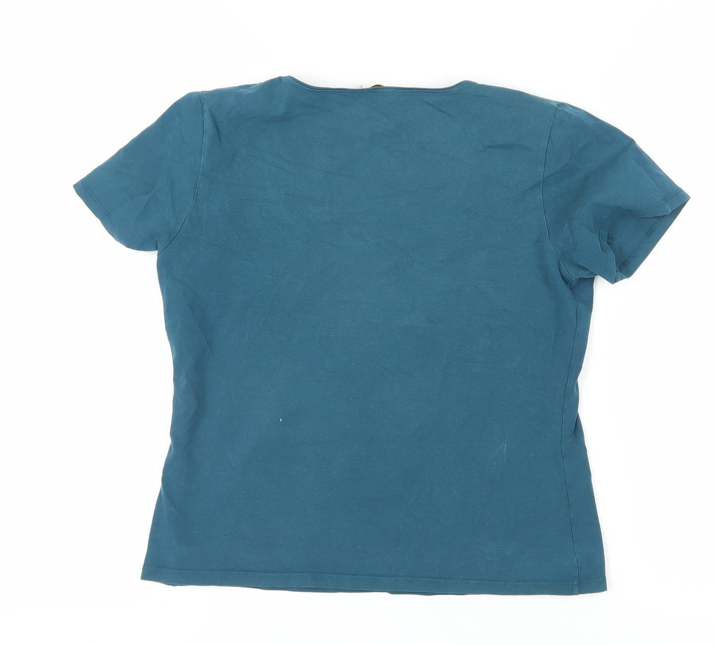 East Women's Blue Short Sleeve Basic T-Shirt