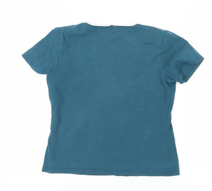 East Women's Blue Short Sleeve Basic T-Shirt