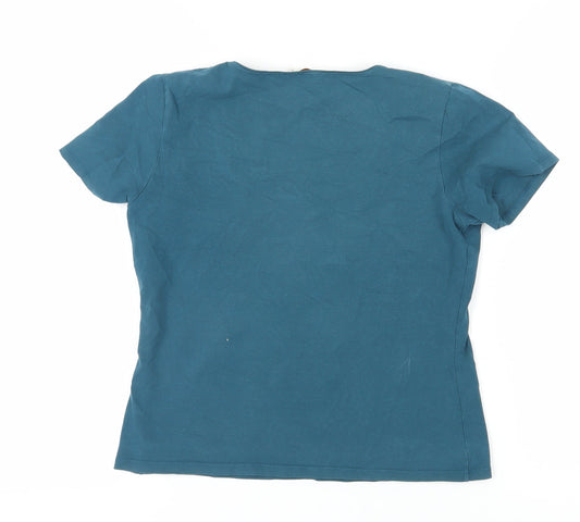 East Women's Blue Short Sleeve Basic T-Shirt