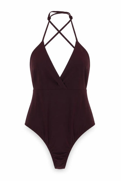 Womens UK Size 16 Missguided One-Piece Brown Bodysuit