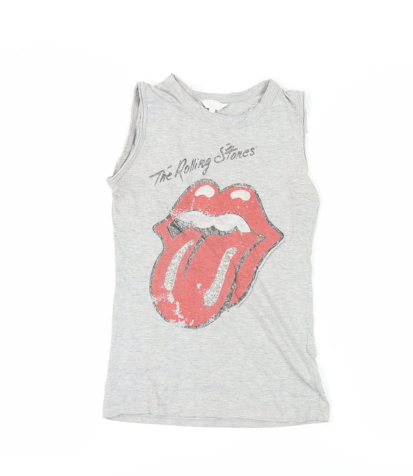 Topshop Petite Women's Grey Sleeveless T-Shirt