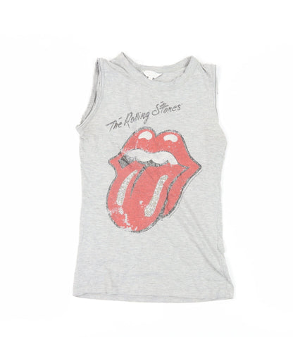 Topshop Petite Women's Grey Sleeveless T-Shirt