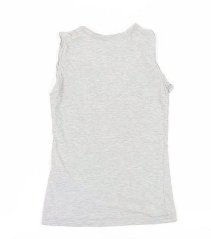 Topshop Petite Women's Grey Sleeveless T-Shirt