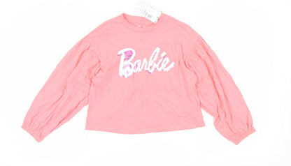 Marks and Spencer Girls Pink Barbie T-Shirt 10-11Y
