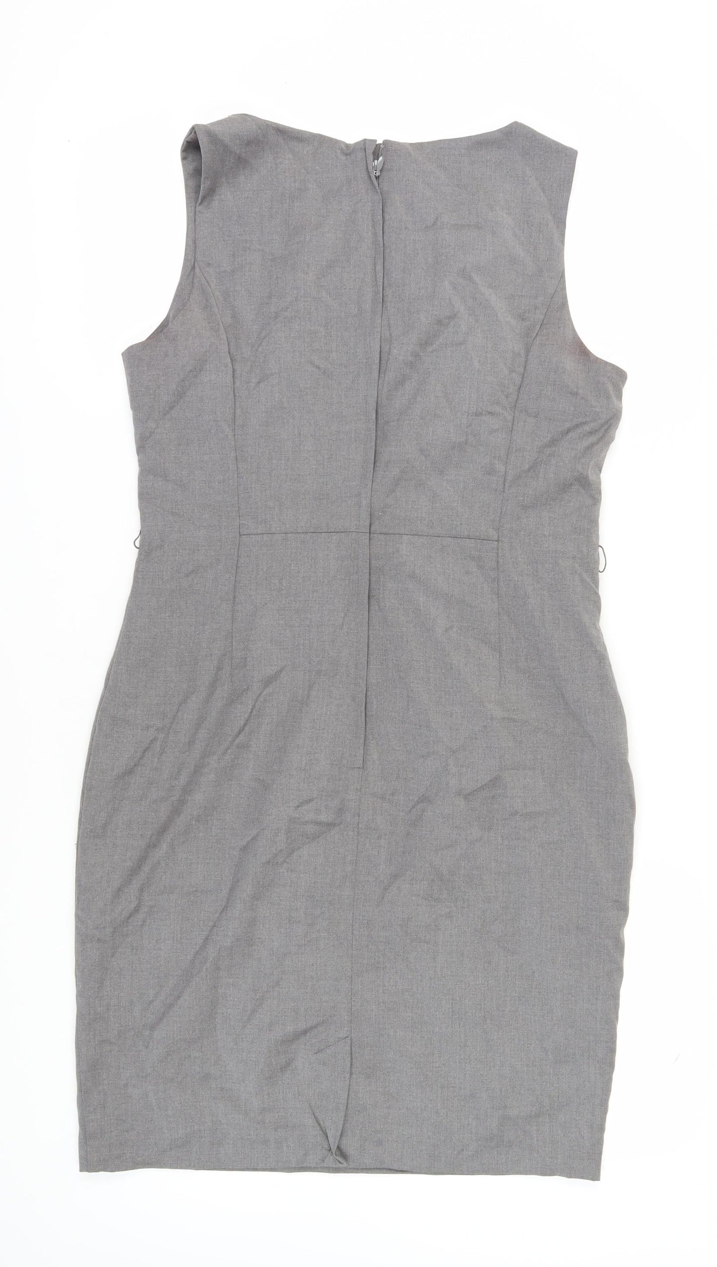 H&M Women's Grey Sheath Dress Size 16