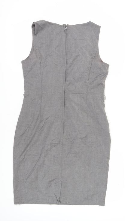 H&M Women's Grey Sheath Dress Size 16