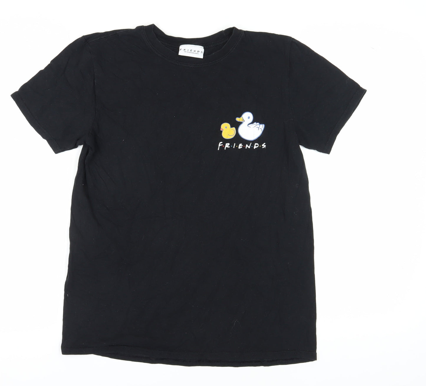 Unisex Adults UK Size M Friends Black Basic T-Shirt