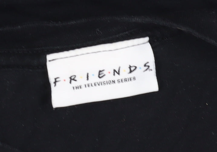 Unisex Adults UK Size M Friends Black Basic T-Shirt