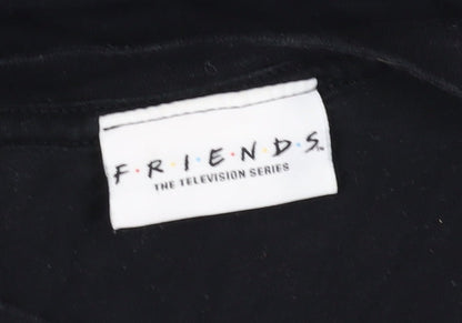 Unisex Adults UK Size M Friends Black Basic T-Shirt