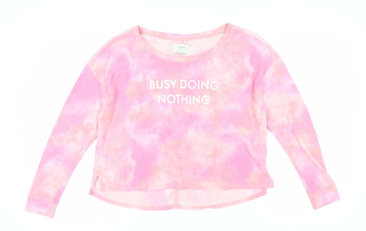 Womens UK Size L Gilly Hicks Pink Cropped T-Shirt