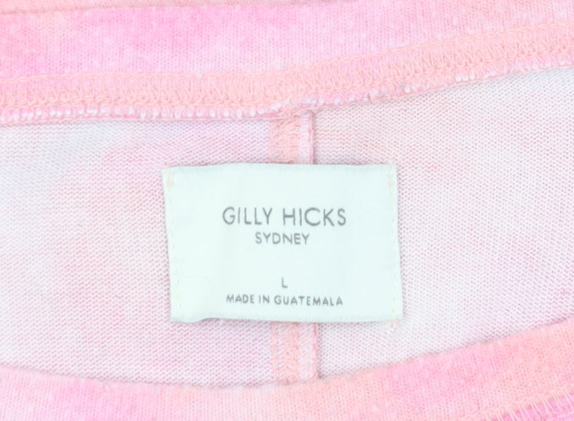 Womens UK Size L Gilly Hicks Pink Cropped T-Shirt