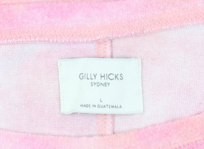 Womens UK Size L Gilly Hicks Pink Cropped T-Shirt