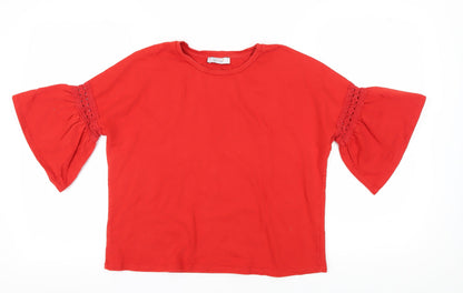 Womens UK Size 12 Marks and Spencer Red Basic T-Shirt