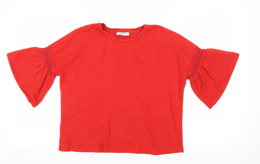 Womens UK Size 12 Marks and Spencer Red Basic T-Shirt