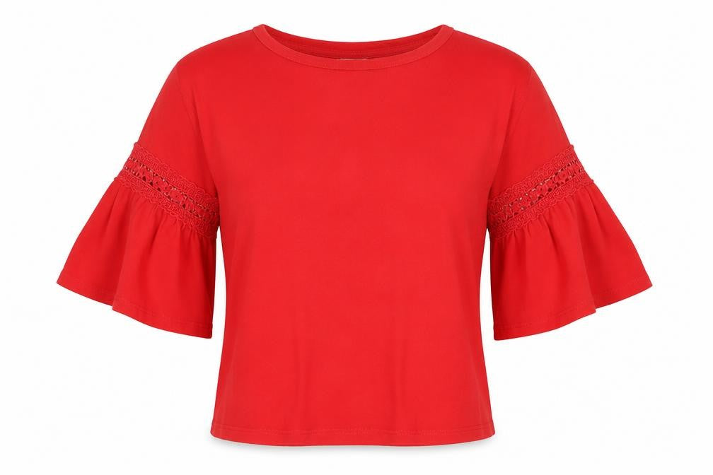 Womens UK Size 12 Marks and Spencer Red Basic T-Shirt