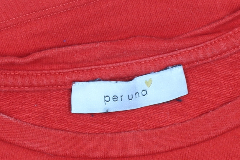 Womens UK Size 12 Marks and Spencer Red Basic T-Shirt