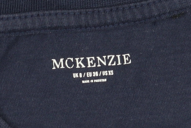 Womens UK Size 8 McKenzie Blue Basic T-Shirt