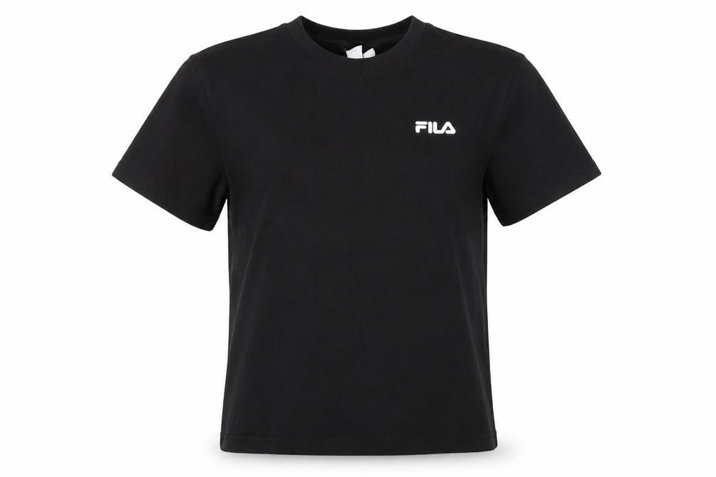 Womens UK Size S FILA Black Basic T-Shirt