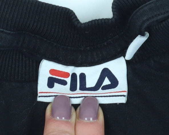 Womens UK Size S FILA Black Basic T-Shirt