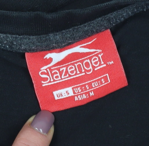 Slazenger Men's Black V-Neck T-Shirt Size S