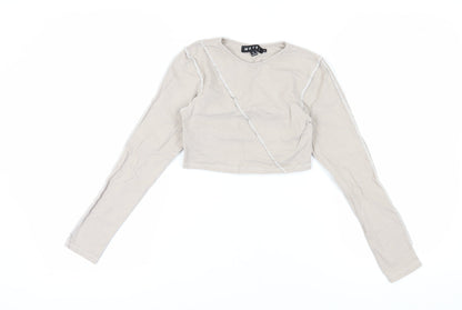 Womens UK Size S Motel Beige Cropped Blouse