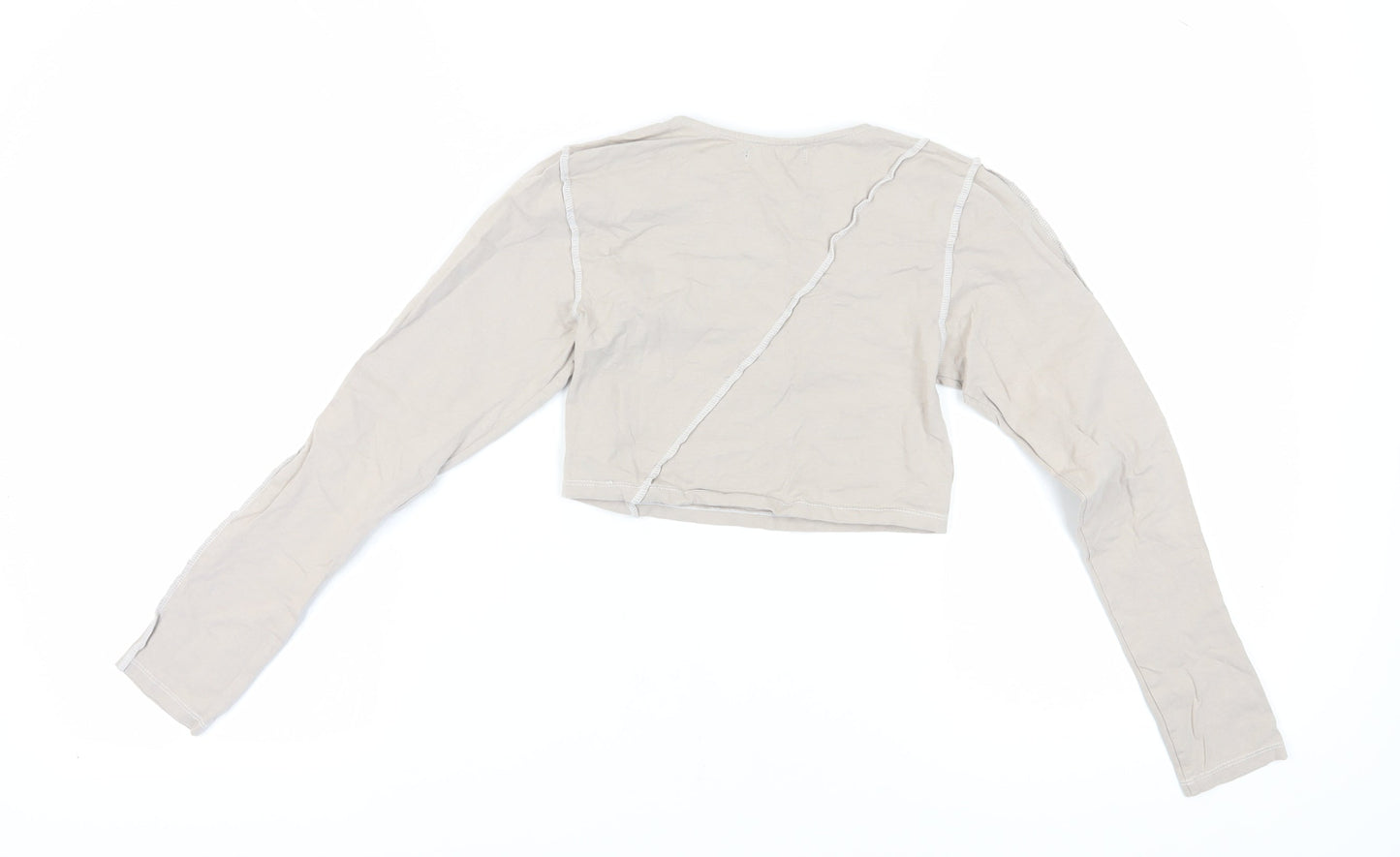 Womens UK Size S Motel Beige Cropped Blouse
