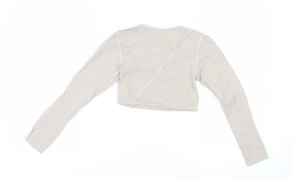 Womens UK Size S Motel Beige Cropped Blouse