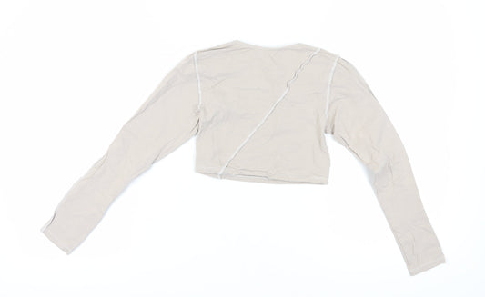 Womens UK Size S Motel Beige Cropped Blouse