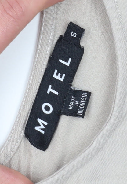Womens UK Size S Motel Beige Cropped Blouse